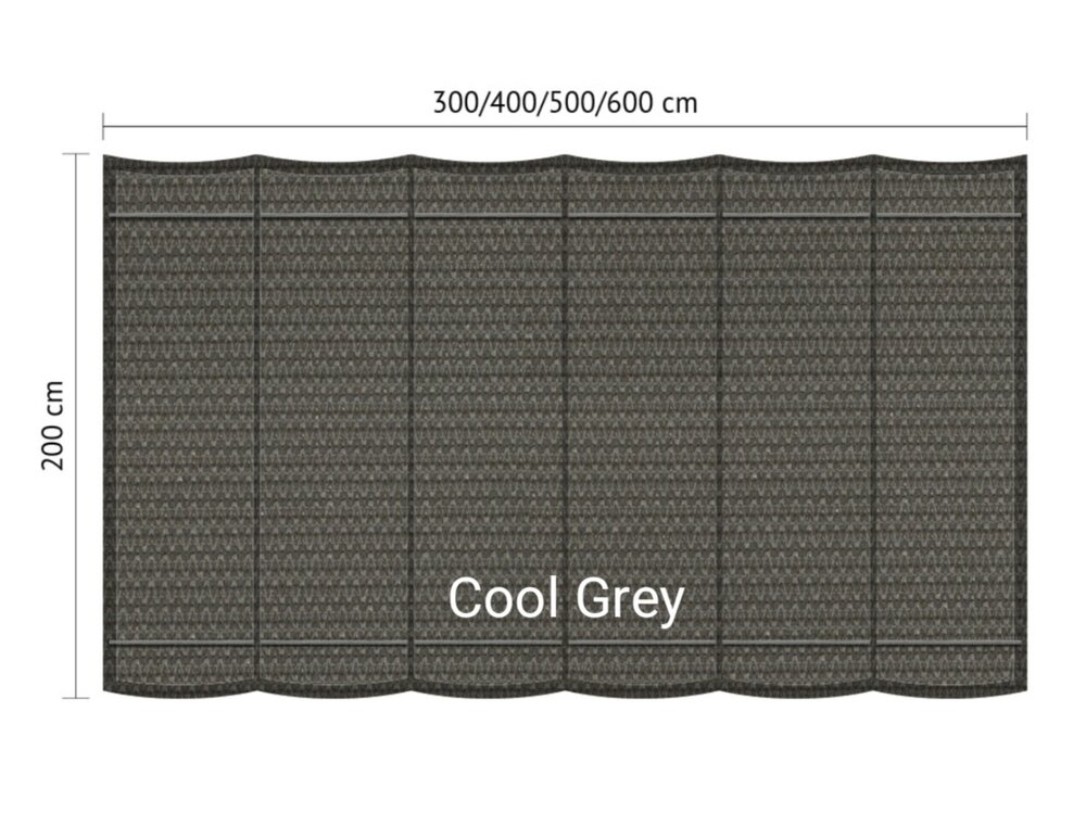 Harmonicadoek 2x3m waterdoorlatend Cool Grey