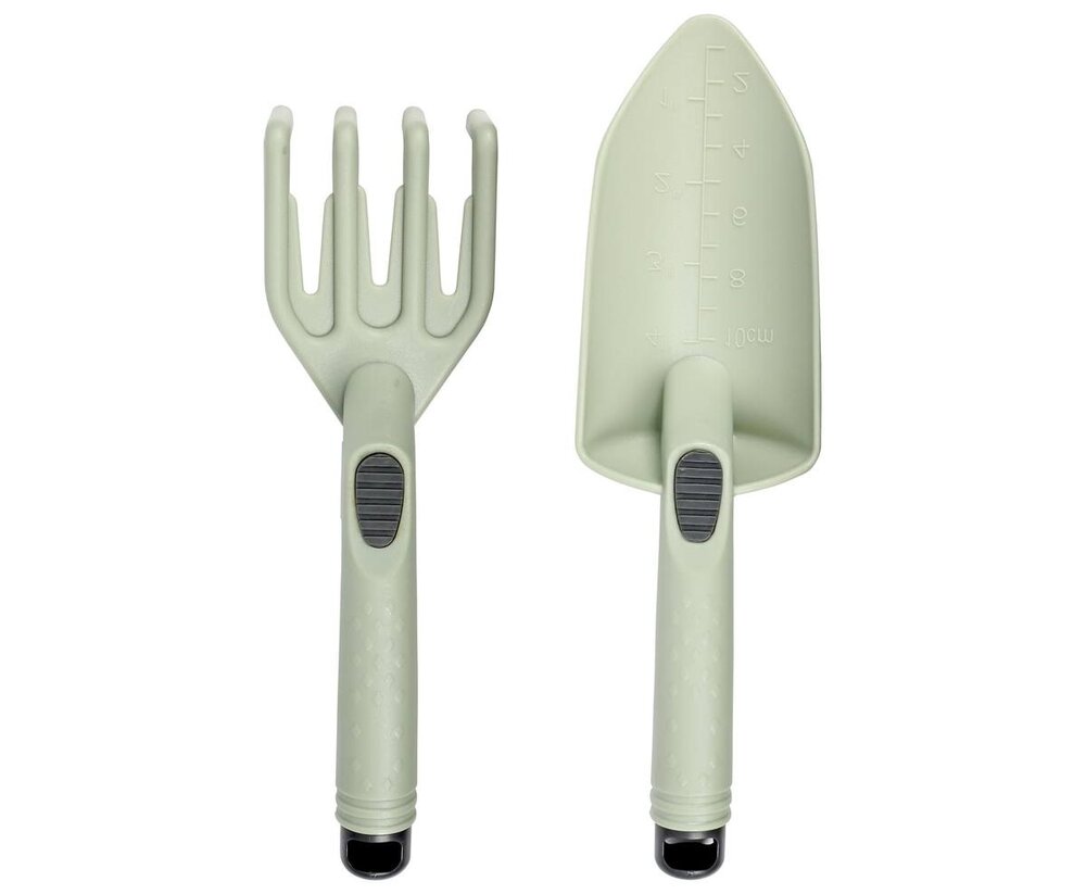 Benson tuingereedschap set &ndash; hark en schep&ndash; groen &ndash; 2-delig