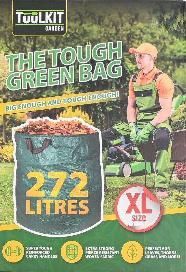tuulkit garden tuinafvalzak 272 liter &ndash; herbruikbaar &ndash; extra sterk - met handvaten, supportrings en waterafstotend materiaal