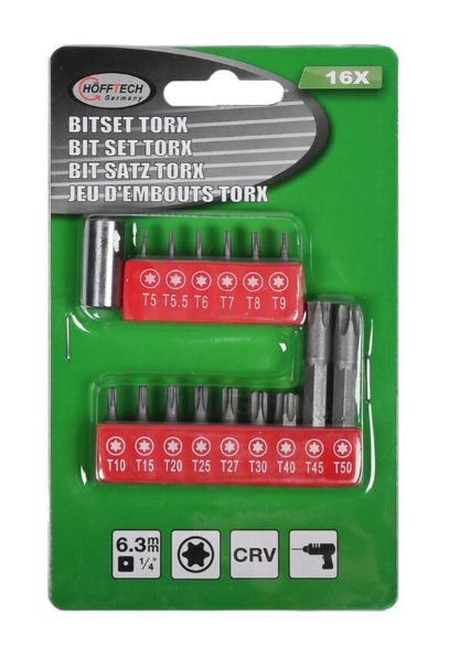 Bitset | Torx | 16-delig | Cr-V