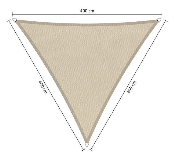 Premium schaduwdoek 4x4x4m driehoek waterafstotend Brazilian Sand