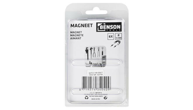 Magneet super strong | afmeting  12 x 3 mm  | set 6 stuks