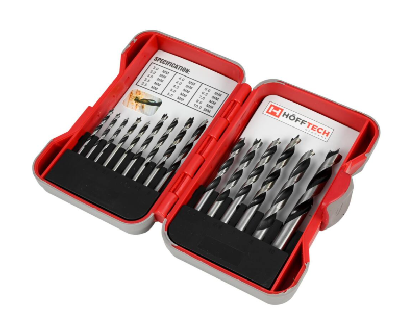 Hofftech houtborenset 15-delig 3&ndash;10 mm + cassette