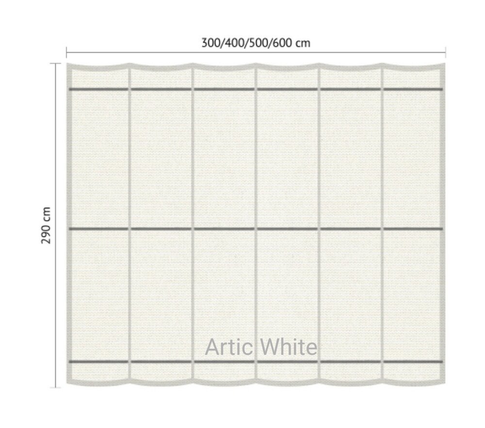 Harmonicadoek 2.9x3m waterdoorlatend Artic White