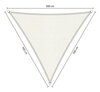 OUTLET schaduwdoek 3x3x3m driehoek waterdoorlatend Artic White