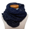 Dames colsjaal gebreid blauw met glitterdraad &ndash; warme, zachte wintersjaal met subtiele sparkle