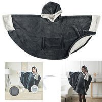 Snuggle poncho met capuchon en sherpa voering
