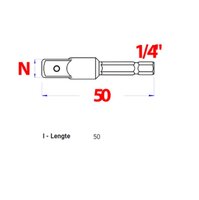 Magnetische dopbits adaptor CrV | 50mm | 2 stuks
