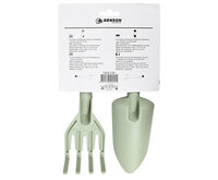 Benson tuingereedschap set &ndash; hark en schep&ndash; groen &ndash; 2-delig
