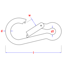 Karabijnhaak 4x40mm verzinkt