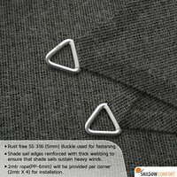 Zonnedoek 4x4m vierkant waterdoorlatend Mystic Grey