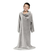 Kinderdeken met mouwen grijs 140x100cm