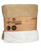 Plaid met teddymateriaal beige 130x170cm