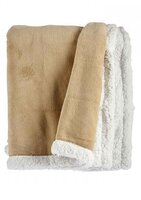 Plaid met teddymateriaal beige 130x170cm