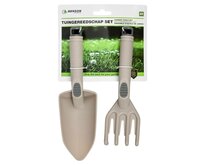 Benson tuingereedschap set &ndash; hark en schep&ndash; beige &ndash; 2-delig