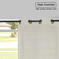 Buitengordijn HDPE met RVS ringen Artic White