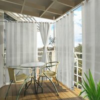 Buitengordijn HDPE met RVS ringen Artic White