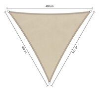 Premium schaduwdoek 3x3x3m driehoek waterafstotend Brazilian sand