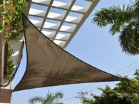 OUTLET Premium schaduwdoek 4x5x6.4m driehoek waterdoorlatend Desert Storm