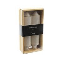 Countryfield diner kaars| Set van 2 kaarsen| 15,5cm | Metallic zilverkleurig