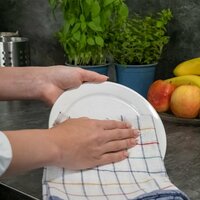 Theedoek geblokt geel