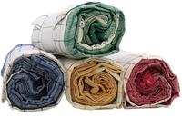 Theedoek geblokt blauw