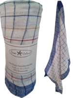 Theedoek geblokt blauw