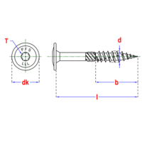 HAPAX Tellerkopschroeven 8x40mm Tx40 | Verzinkt Cr3+ | 50 st.