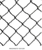 Knooploos bladernet 4x25m maas 15x15mm 