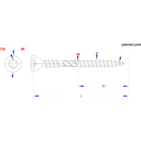 HAPAX hardhoutschroeven | 5x50mm | RVS AISI 304 | Tx 25 | 200 stuks 