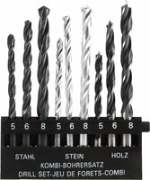 Borenset 9-delig combi | hout-, metaal- en steenboor &Oslash; 5-8mm
