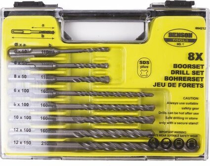 Betonborenset SDS+ 8-delig  | betonboor &Oslash; 5-12mm