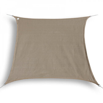 Budget schaduwdoek 3x3m vierkant waterdoorlatend taupe