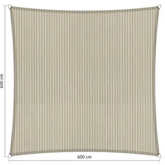 Premium schaduwdoek 6x6m vierkant waterdoorlatend Sahara Sand