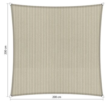Premium schaduwdoek 2x2m vierkant waterdoorlatend Sahara Sand
