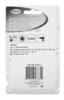 Bitset | Torx | 16-delig | Cr-V