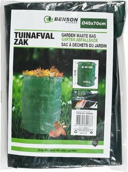 Benson Garden tuinafvalzak 110 liter | herbruikbaar | extra sterk | met handvaten, support rings en waterafstotend materiaal