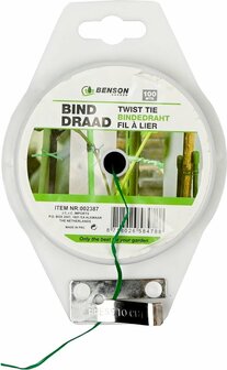Benson - binddraad Groen - 100m &ndash; Geplastificeerd &ndash; Tuindraad