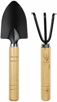 Tuingereedschap set | 2 delig | houten handvat