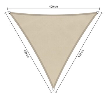 Premium schaduwdoek 3x3x3m driehoek waterafstotend Brazilian sand