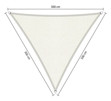 OUTLET schaduwdoek 3x3x3m driehoek waterdoorlatend Artic White