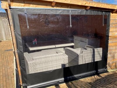 Verandazeil breed 300cm x hoog 260cm