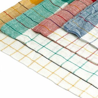 Theedoek geblokt blauw