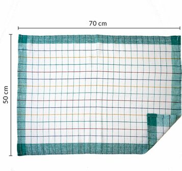 Theedoek geblokt blauw