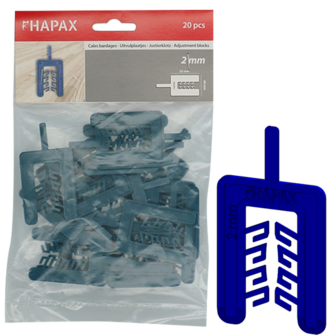 HAPAX uitvulplaatjes | 2mm blauw | zak 20 stuks