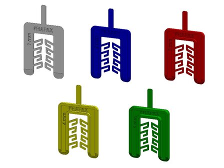 HAPAX uitvulplaatjes | 1/2/3/4/5mm gemengd| zak 50 stuks