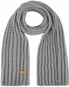Heren sjaal &ndash; ribgebreid grijs (one size)