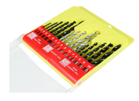 Borenset 16-delig combi | hout-, metaal- en steenboor &Oslash; 2-10mm