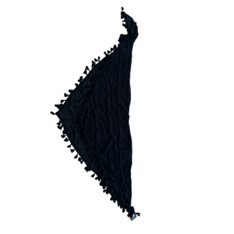 Detail van bewerkte zwarte laag en effen antraciet laag &ndash; textuur close-up