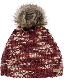 Roadsign gebreide beanie zwart met pompon en gekleurde accenten &ndash; one size